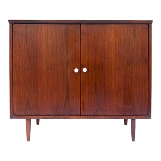 Mid Century Petite Walnut Cabinet For Sale