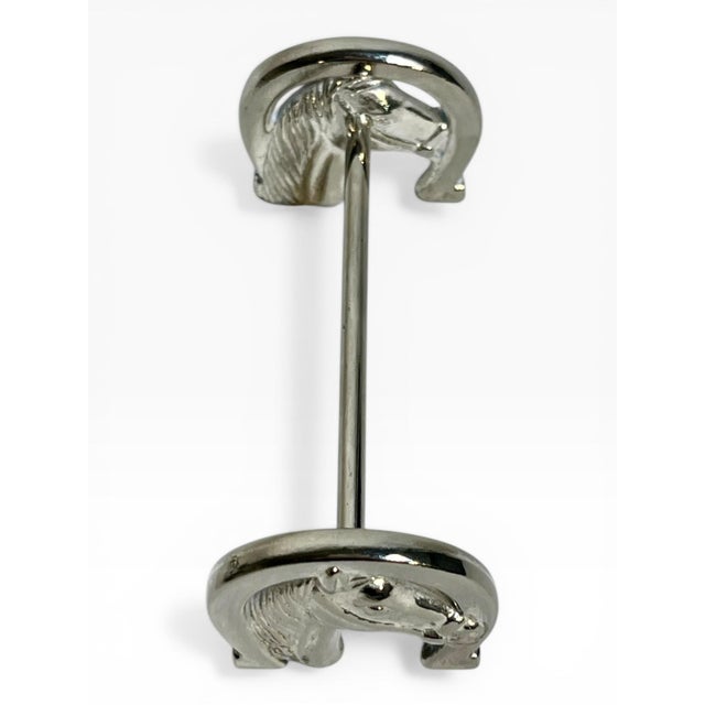 Ralph Lauren Mid 20th Century Silver Plate Horse Head Knife Rests – Equestrian French Style - Set of 6 For Sale - Image 4 of 6
