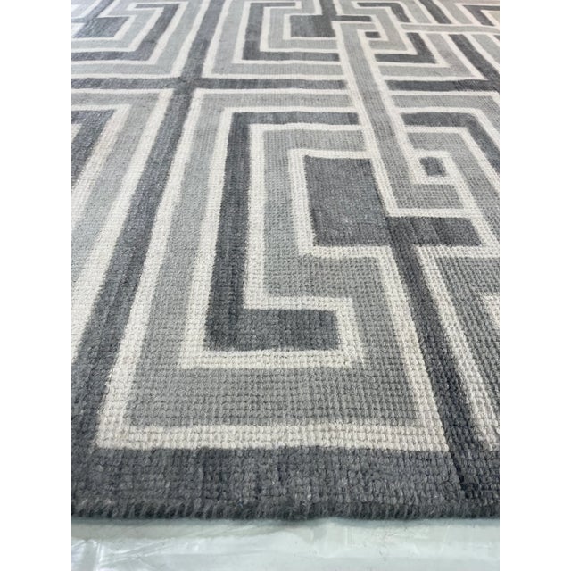 Abstract Pristine Rug, Gray 9x12 - Ready to Ship For Sale - Image 3 of 3