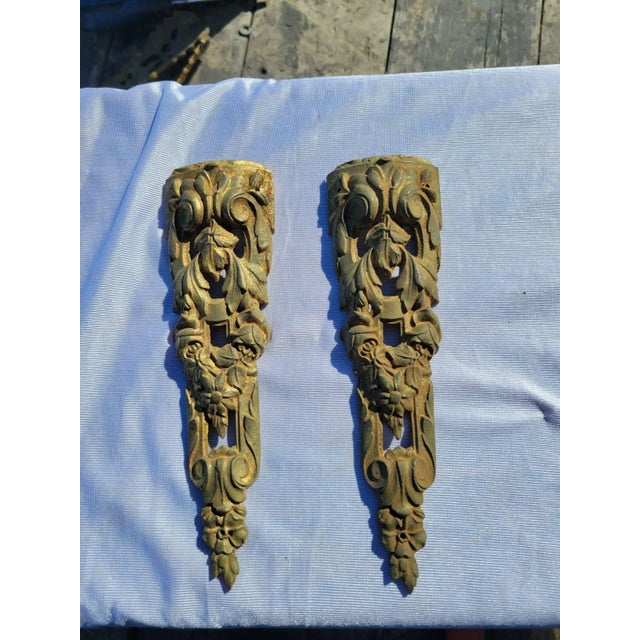 Gold Share 19th C French Ormolu Bronze Mounts Pair Gilt Gold Furniture Appliques For Sale - Image 8 of 10
