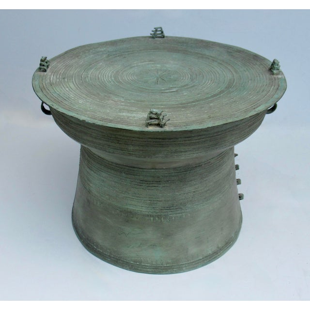 Antique Southeast Asian Bronze Rain Drum Side Table For Sale - Image 14 of 18