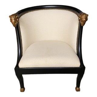 White Upholstered Club Chair For Sale