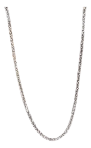 Wheat Chain Necklace 29.75" 1.4mm 14k White Gold
