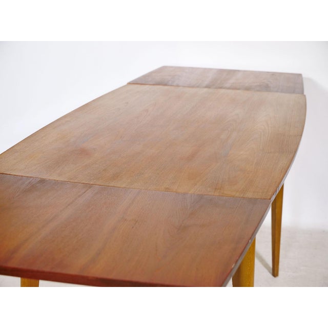 Mid-Century Double Extendable Dining Table in Teak, 1960s For Sale - Image 9 of 10