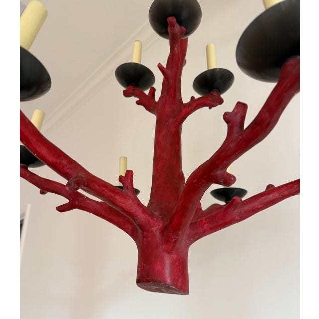 Faux Coral Oriel Harwood Attrib Chandelier For Sale - Image 12 of 12