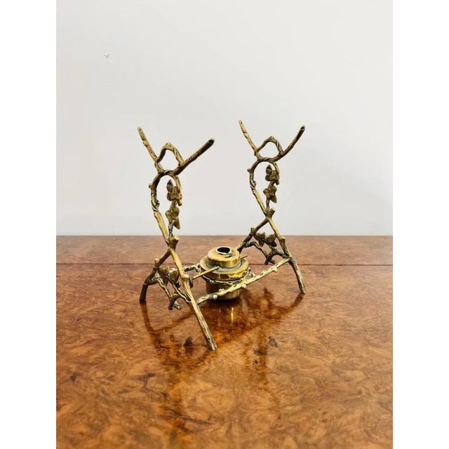 Late 19th Century Antique Victorian Brass Spirit Kettle and Stand, 1880, Set of 2 For Sale - Image 5 of 8