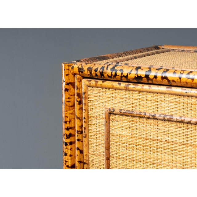 1970s Tortoiseshell Bamboo & Rattan Wardrobe For Sale - Image 17 of 18