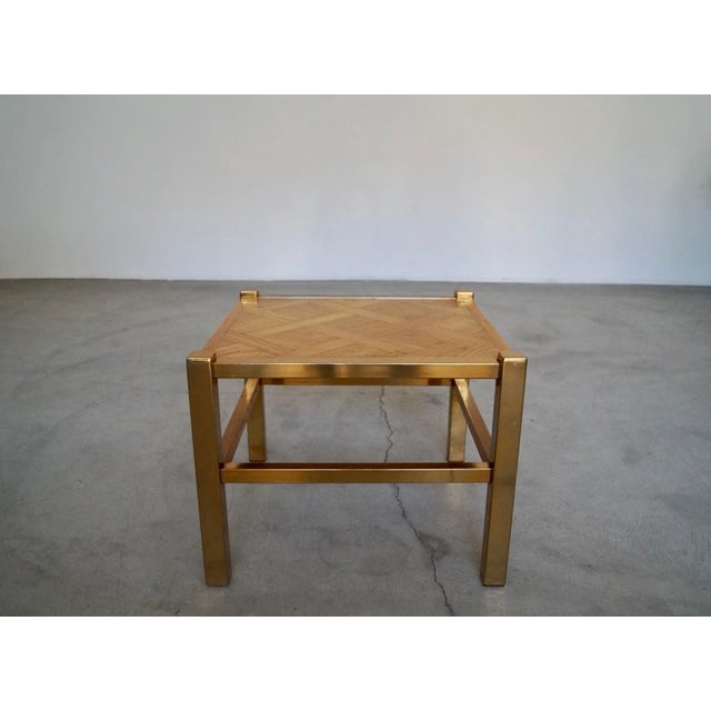 Maison Jansen Vintage Hollywood Regency Brass End Table For Sale - Image 4 of 13