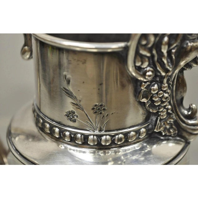 Early 20th Century Antique James W. Tufts Renaissance "Bacchus" Silver Plated Water Wine Pitcher For Sale - Image 5 of 10