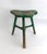 Rustic Green Painted Elm Stool For Sale - Image 4 of 8