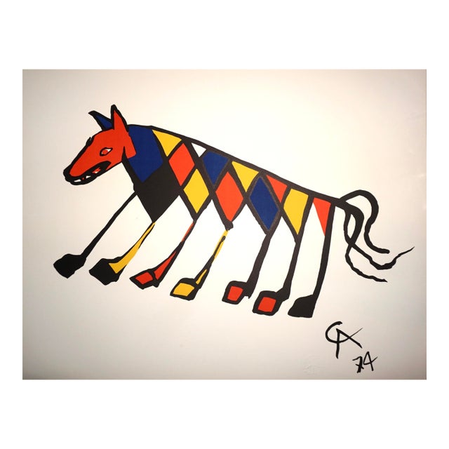 Alexander Calder Limited Edition Lithograph "Beastie" Flying Colors (1974) For Sale