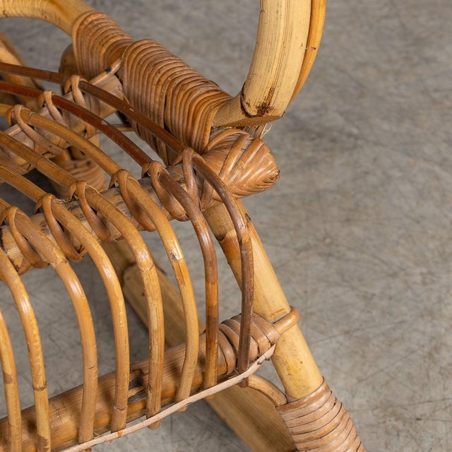 1960s Vintage Italian Bamboo and Rattan Rocking Chair, 1960 For Sale - Image 5 of 18
