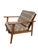 Scandinavian Modern MCM Walnut Framed Armchair With Striped Cushions For Sale - Image 4 of 7