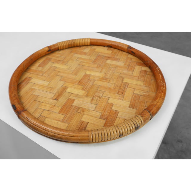 Mid-Century Modern Mid-Century Bamboo Serving Tray, France, 1960s For Sale - Image 3 of 11