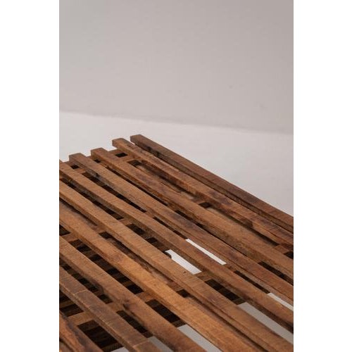Wood Vintage Sculptural Wooden Slatted Coffee Table, 1970s For Sale - Image 7 of 10