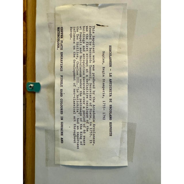 Mid 18th Century Antique Italian Engraving of 2 Women in Flowing Robes: Le Antichita Di Ercolano Esposte, Framed - Set of 2 For Sale - Image 4 of 4