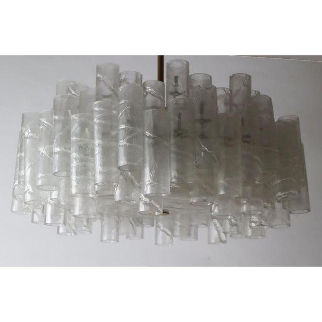 Brutalist Ice Murano Glass Tube Chandelier from Doria Leuchten, Germany, 1960s For Sale - Image 11 of 18
