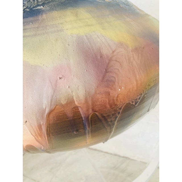 1980s Giant Raku Pottery Vessel For Sale - Image 5 of 10