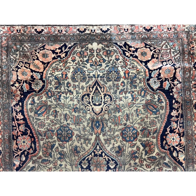 Beige Fine Antique Persian Mohtasham Kashan Wool Rug 4'3" X 6’9" For Sale - Image 8 of 10