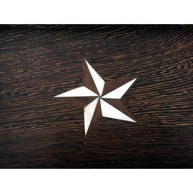 Wood A stack of six antique wood trays with bone inlays For Sale - Image 7 of 7