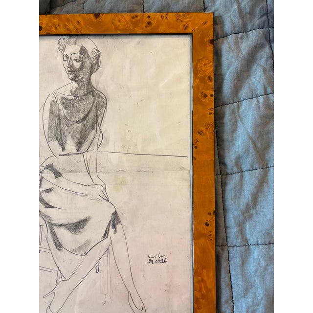 2026 Luke Hannam Original Portrait of a Lady in Custom Frame For Sale In Houston - Image 6 of 11