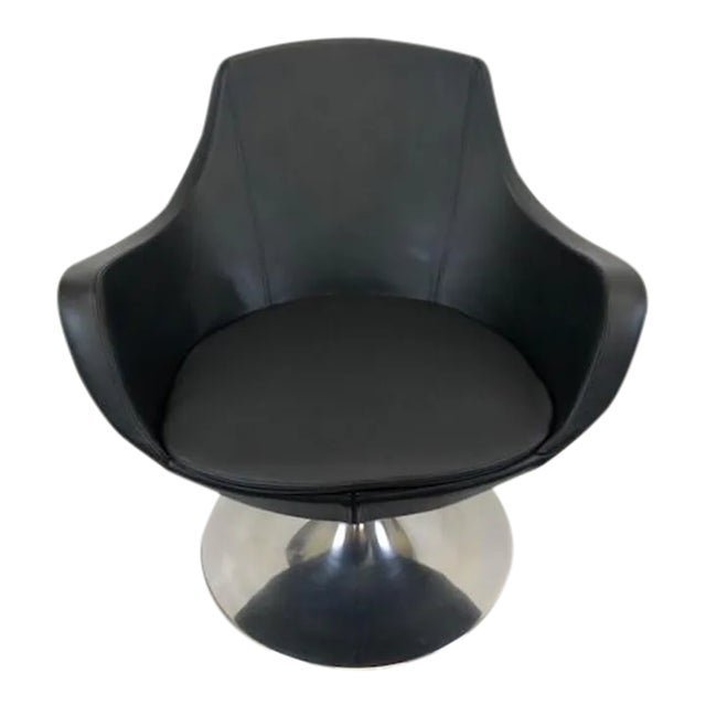 Modern Italian Black Chair by Michieli For Sale