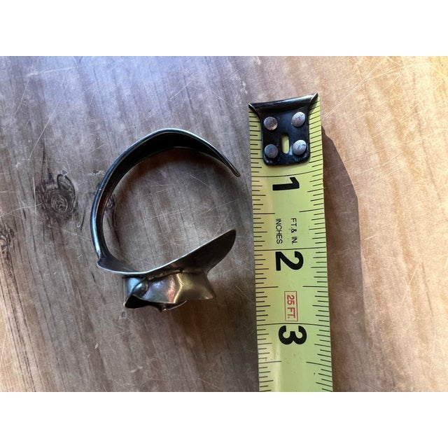 Small Vintage Roger and Sonaa Silver Wrist Cuff With Stone For Sale - Image 10 of 12