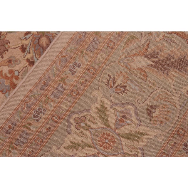 Textile Shabby Chic Pak-Persian Taupe/Green Wool Rug - 7'11'' X 9'11'' For Sale - Image 7 of 10