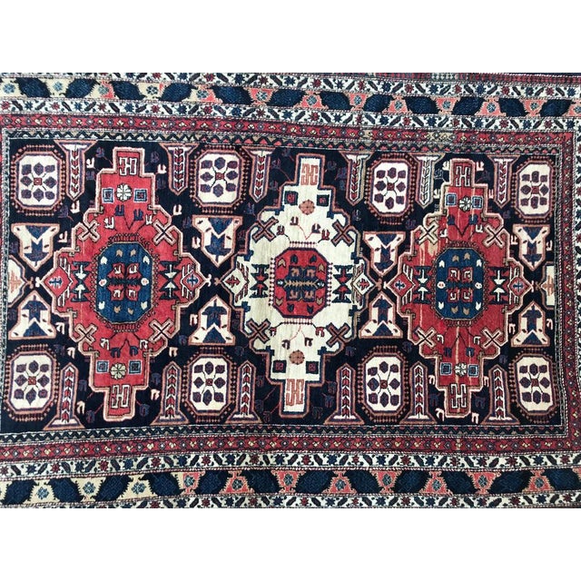 Nice late 20th century Chirwan rug with beautiful geometrical shirwan Kouba design and very beautiful colors with blue,...