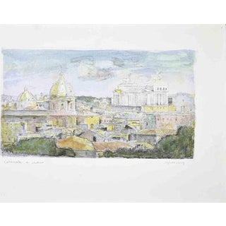 Sigfrido Oliva, View of Rome, Artist Proof Etching, 1980s For Sale