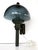 Stunning vintage exterior light from Denmark featuring a hand-blown blue glass dome atop a sculptural copper torch form....