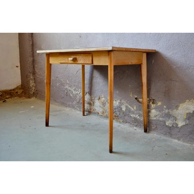 Mid-Century Modern Vintage Formica Table with Compass Legs, 1960s For Sale - Image 3 of 12