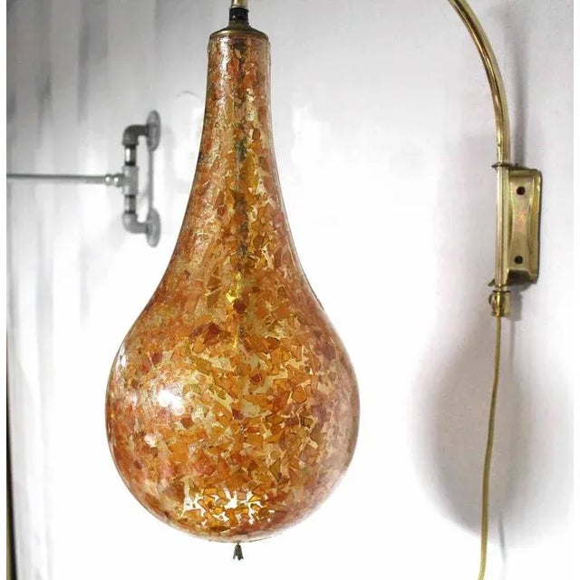 Orange Mid-Century Modern Pear Shaped Sconces- a Pair For Sale - Image 8 of 10