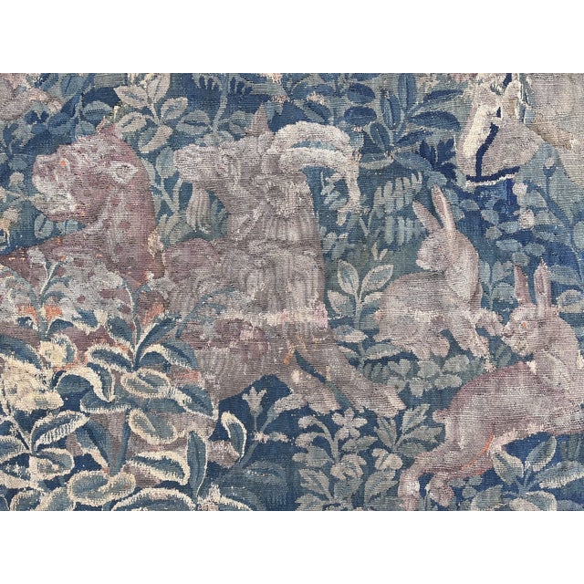 Textile 17th-Century Tapestry With Animals For Sale - Image 7 of 8