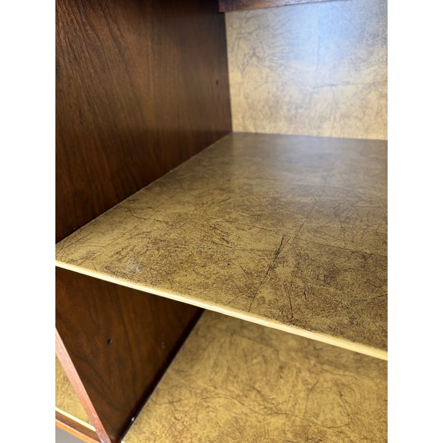 Brown Mid 20th Century Lane Furniture Campaign Style 5 Drawer Walnut Wardrobe - Gentleman's Chest For Sale - Image 8 of 12