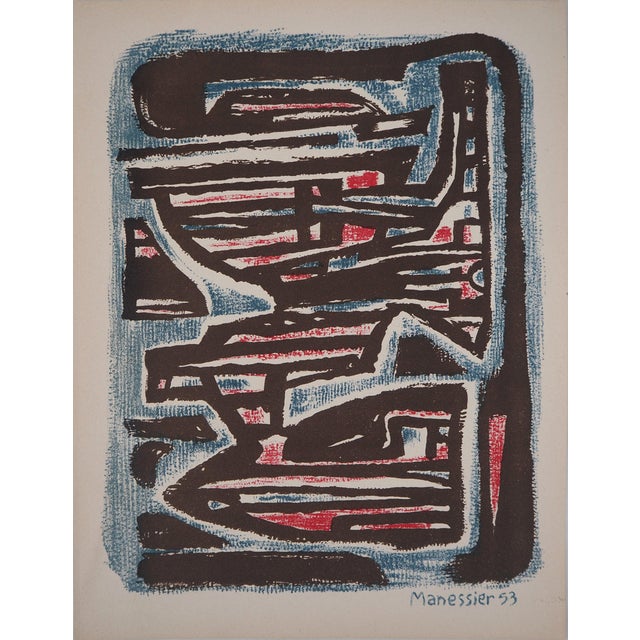 Alfred Manessier, Composition en couleurs, Lithograph For Sale