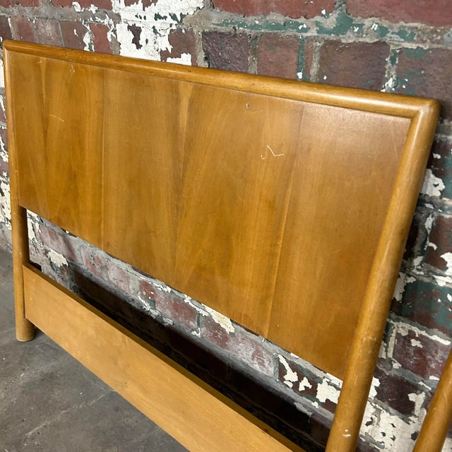 Wood Robsjohn Gibbings Twin Headboard and Footrest for Widdicomb. For Sale - Image 7 of 7