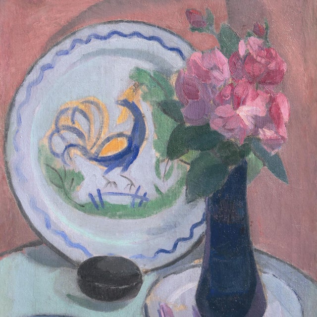 1910s 'Roses With a Quimper Plate, 1913' by Jais Nielsen, Paris, Salon D’Automne, Fauve, Section d'Or For Sale - Image 5 of 9