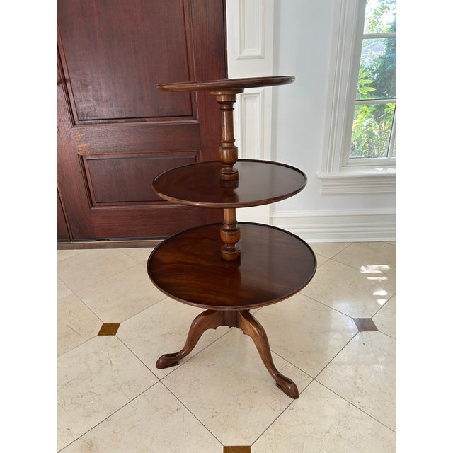 Wood George Ill Three-Tiered Dumbwaiter in Mahogany, C. 1770 For Sale - Image 7 of 7