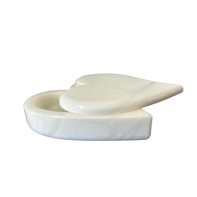 Late 20th Century Vintage Genuine Volterra Alabaster Swivel Top Trinket Box | Hand-Carved Italian Marble Jewelry Box | Made in Italy For Sale - Image 5 of 11