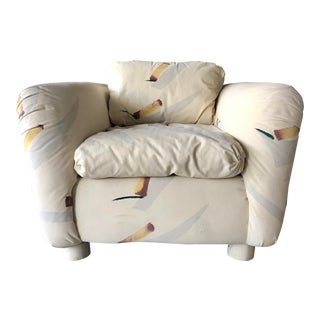 1980s Postmodern Upholstered Club Chair For Sale