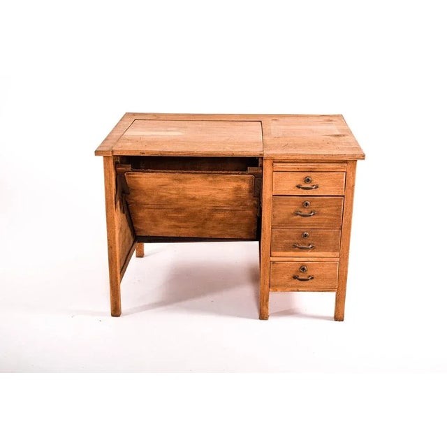 Mid-Century Portuguese Oak Desk from Olaio, 1950s For Sale - Image 4 of 10