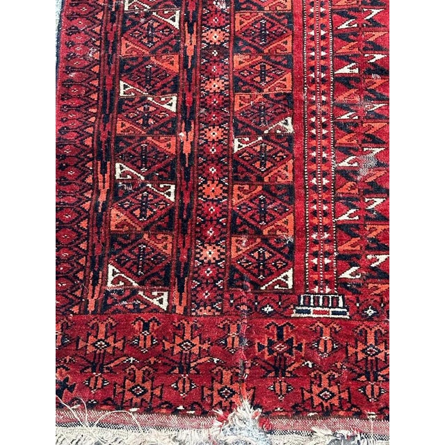 Antique Distressed Tribal Turkmen Rug, 1890s For Sale - Image 3 of 18