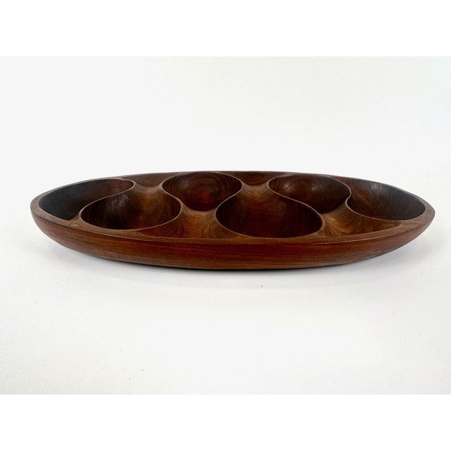 Danish Teak Oval Serving Tray from Laur Jensen, 1960s, in Flawless conditions. Designed 1960 to 1969 This piece is...