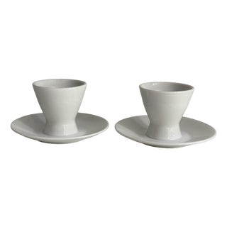 White Form 2000 Egg Cup by Raymond Loewy for Rosenthal, Germany, 1950s Set of 2 For Sale