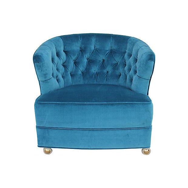 Tufted Velvet Bucket Chair Chairish