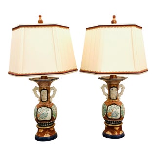 Late 19th Century Pair Chinese Imari Lamps For Sale