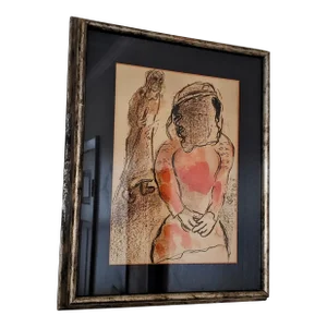 1960 Marc Chagall "Tomar, Daughter in Law of Judah" Lithograph Print, Framed
