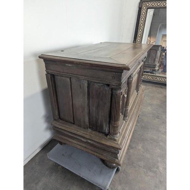 Brown Renaissance Oak Chest with Fluted Columns For Sale - Image 8 of 9