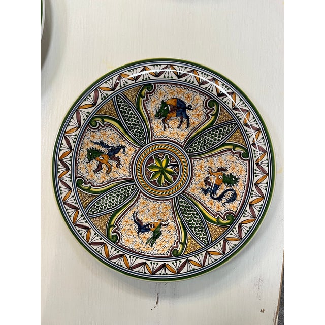 Olive Coimbra Ceramic - Hand Painted Portuguese Plate 4 For Sale - Image 8 of 11